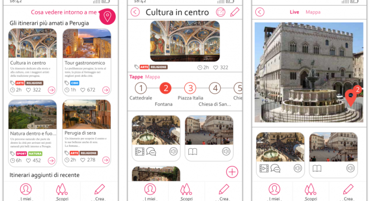 Mockup af an app about traveling