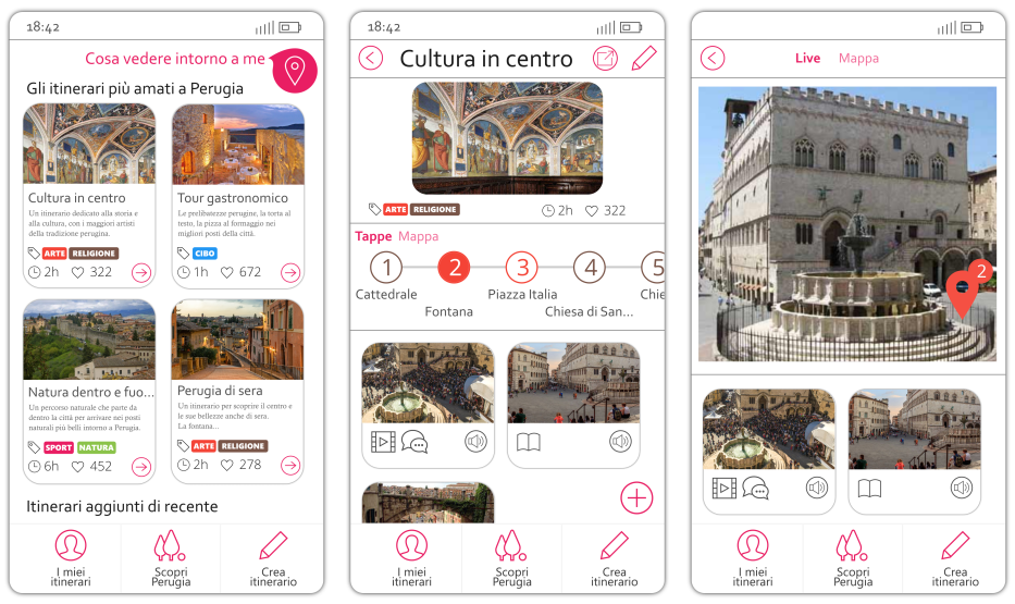 Mockup of an app about traveling