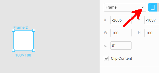 Frame size in Figma