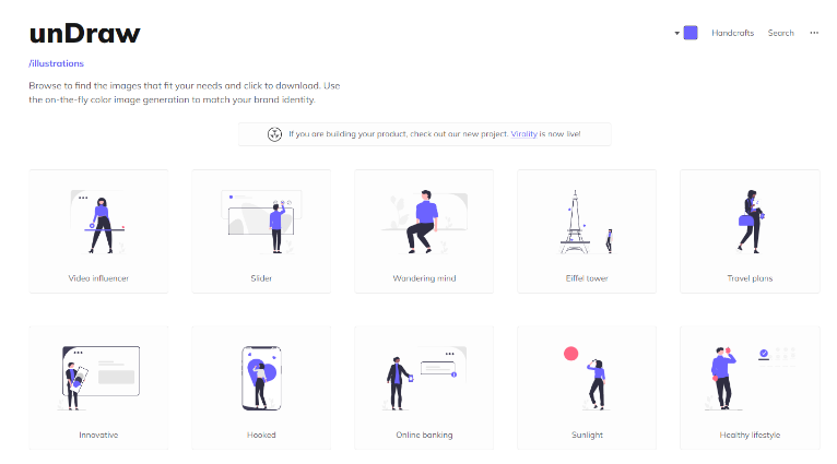 the mockup of a landing page - visuals