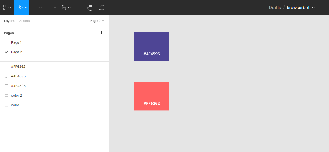 the mockup of a landing page - how to choose colors