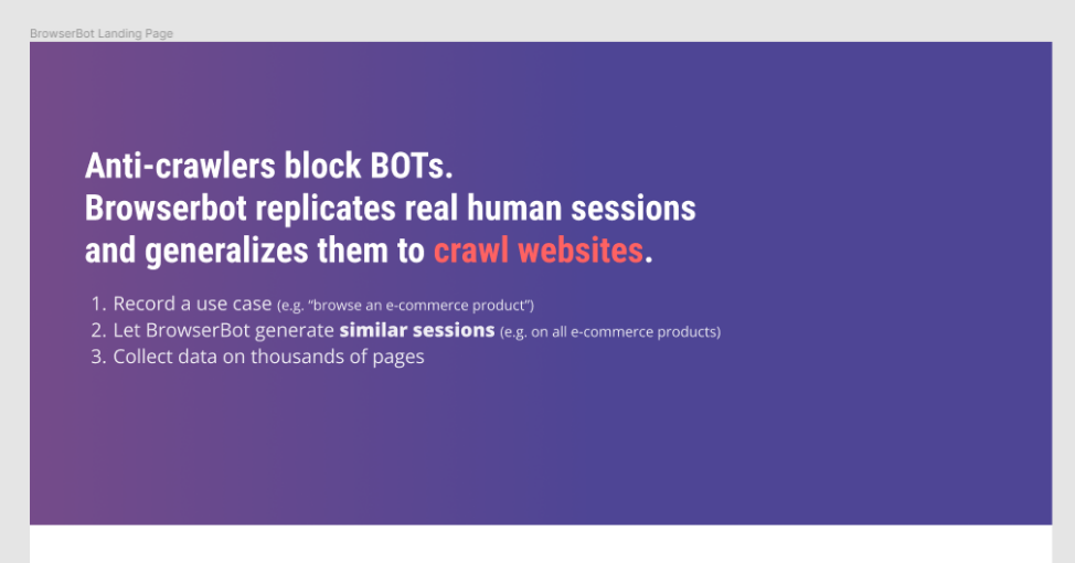 the mockup of a landing page - subtitle in Figma