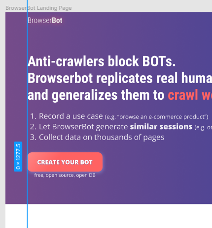 the mockup of a landing page - main lines in Figma