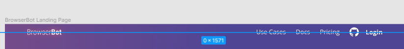 the mockup of a landing page - header line in Figma