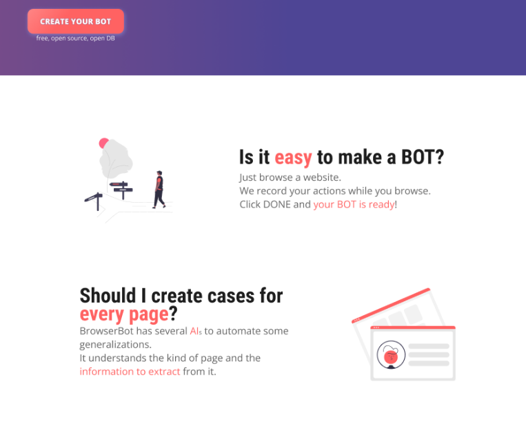 the mockup of a landing page - sections in Figma